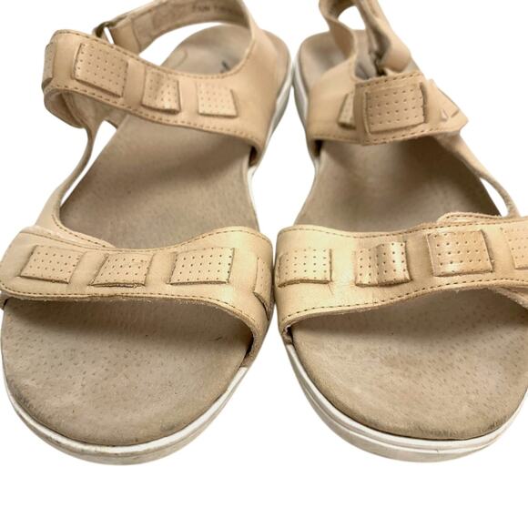 Trotters Womens Tan Beige Genuine Leather Sandals Shoes Ankle Strap Comfy 7.5 N - Picture 6 of 16